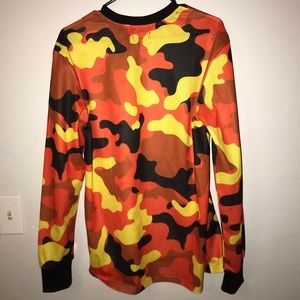 Orange camo long sleeve shirt